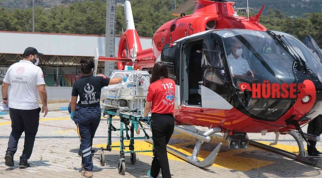 Helikopter erken doğan prematüre bebek için havalandı