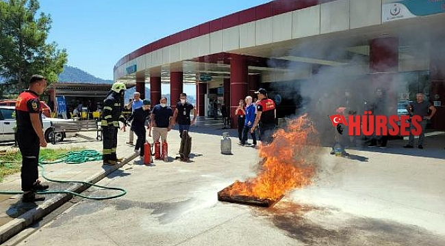 Ortaca'da hastane personeline yangın eğitimi