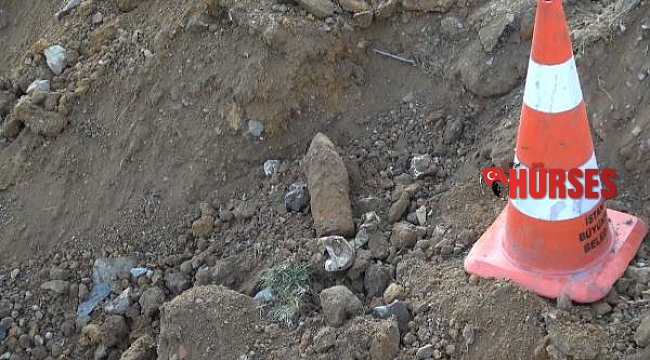 Sultangazi'de yol çalışması sırasında havan topu mermisi bulundu