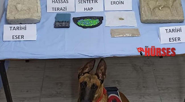 Uyuşturucu baskınında tarihi eser ele geçirildi