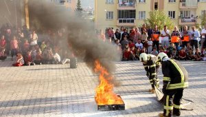 Bucak'ta tahliye ve yangın söndürme tatbikatı