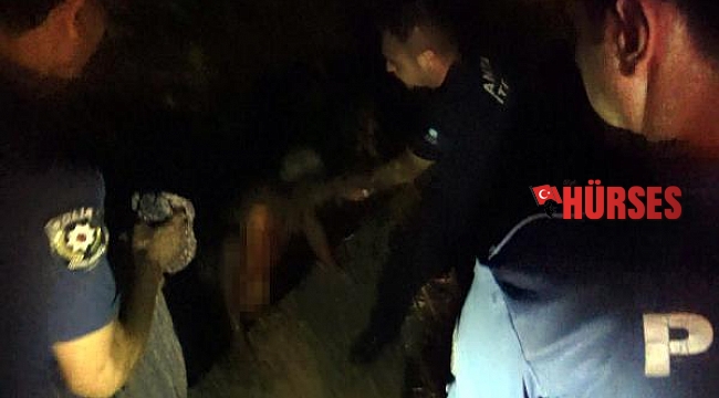 Su kanalında çamura saplandı, itfaiye kurtardı