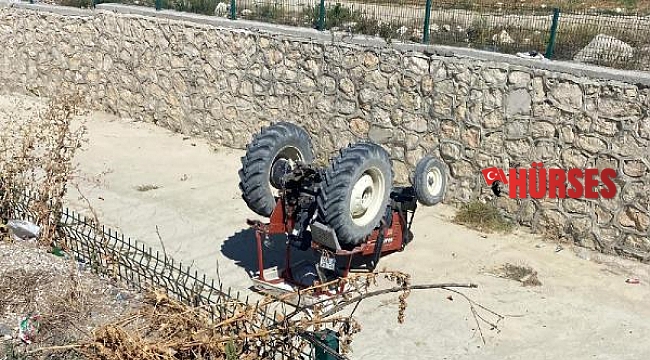Traktör dere yatağına uçtu