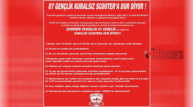 07 Gençlik'ten scooter tepkisi