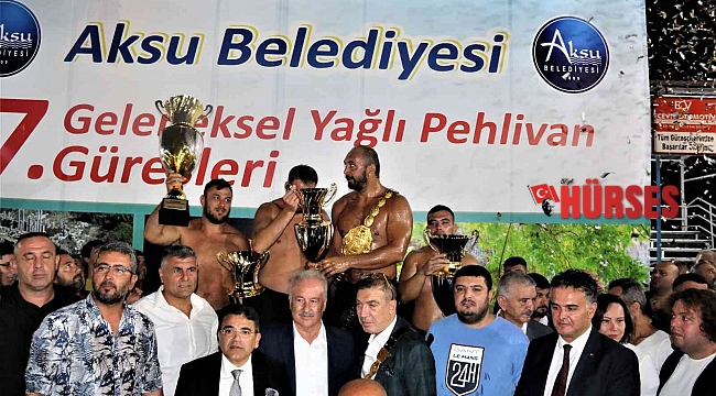 Aksu Belediyesi 7. Geleneksel Yağlı Pehlivan Güreşlerinde başpehlivan Ali Gürbüz'ün