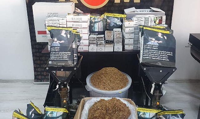 Bandrolsüz tütün ve makaron deposuna baskın