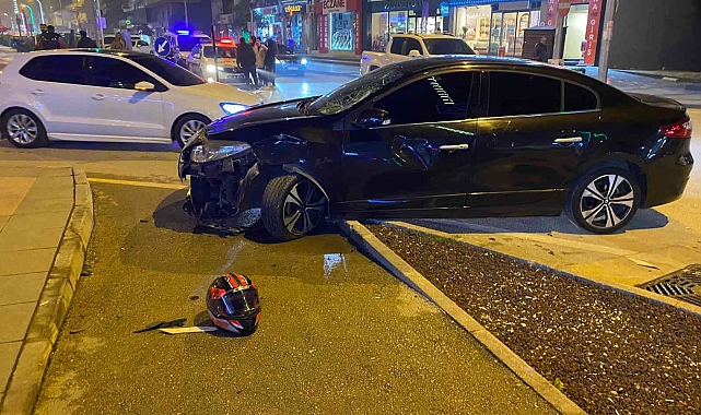 Otomobil ile motosiklet çarpıştı: 1 yaralı