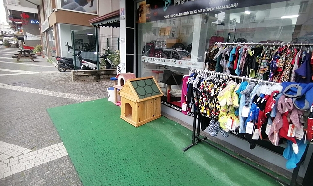 İş yerinin önündeki 25 liralık köpek maketlerini çaldılar