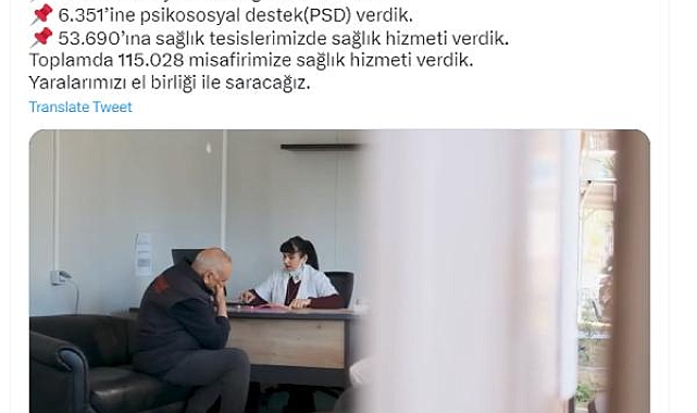 Antalya'da 115 bin 28 depremzedeye sağlık hizmeti