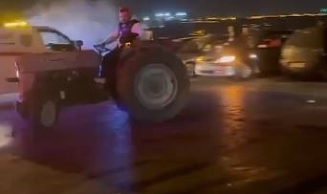 Antalya'da traktörle drift pes dedirtti