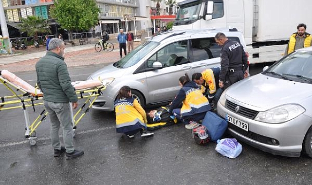 Devrilen motosikletin sürücüsü yaralandı