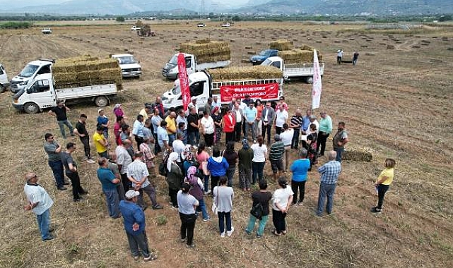 90 kadın üreticiye saman balyası dağıtıldı