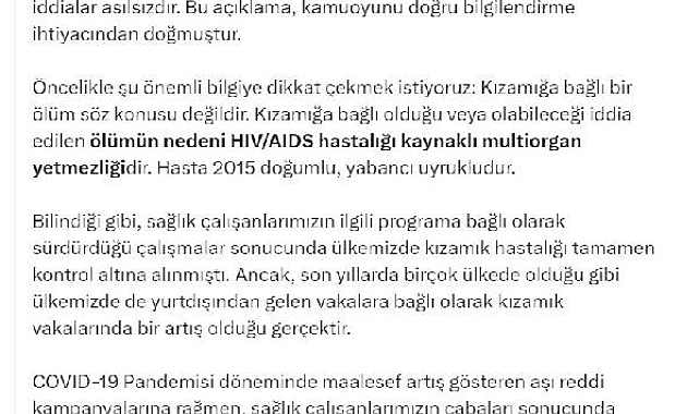 Bakan Koca: Kızamığa bağlı ölüm iddiaları asılsız