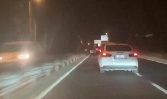 Trafikte tehlikeli inatlaşma