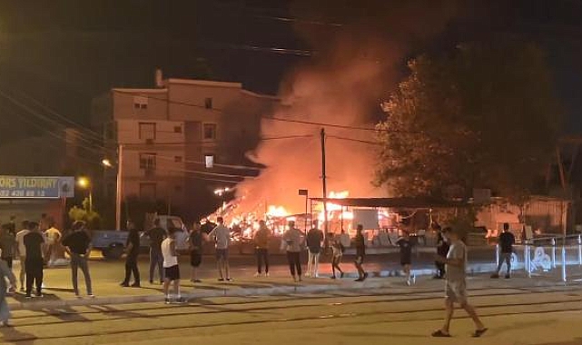 Antalya'da mermer atölyesinde yangın; 45 dakikada söndürüldü