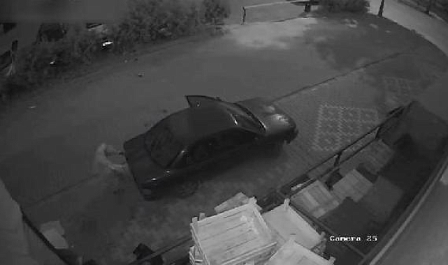 Deterjan hırsızları, otomobillerini iterek çalıştırıp kaçtılar