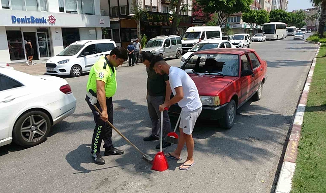 Otomobilin çarptığı yaya yaraladı