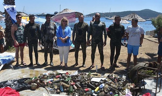 Türkbükü koyundan 200 kilo katı atık çıktı