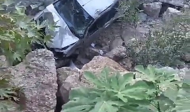 Köprüden uçan otomobildeki sürücü yaralandı