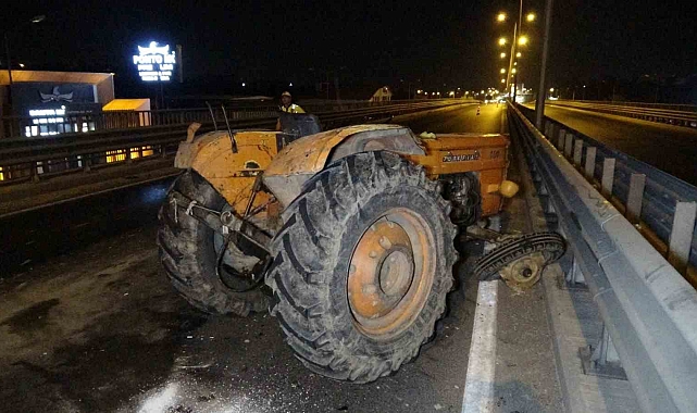 Traktör ve otomobil kazasında araçlar hurdaya döndü