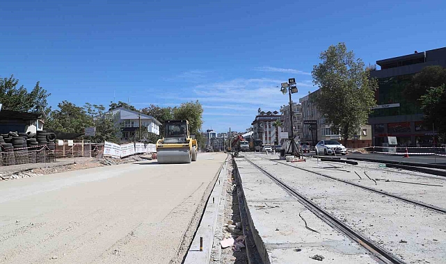 Çöken tramvay hattı tamirinde sona gelindi
