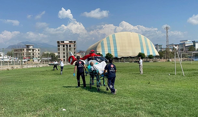 İmdadına hava ambulansı yetişti