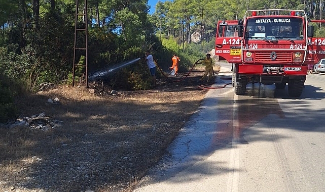 Kumluca'da 4 ayrı noktada çıkan eş zamanlı yangında sabotaj şüphesi
