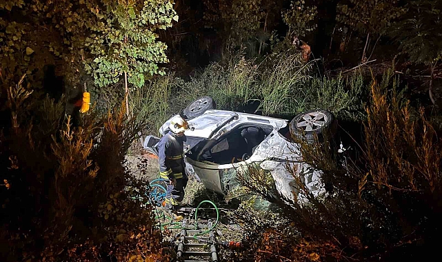 Şarampole uçan otomobildeki 2 kişi hayatını kaybetti