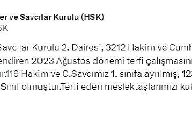 242 hakim ve savcı terfi etti