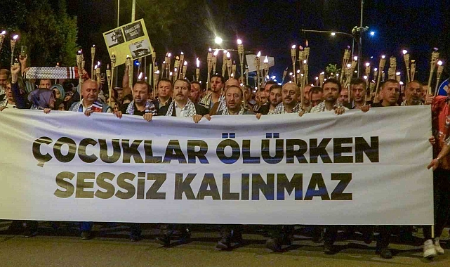 Antalya'da binlerce kişinin katılımıyla Filistin'e destek yürüyüşü