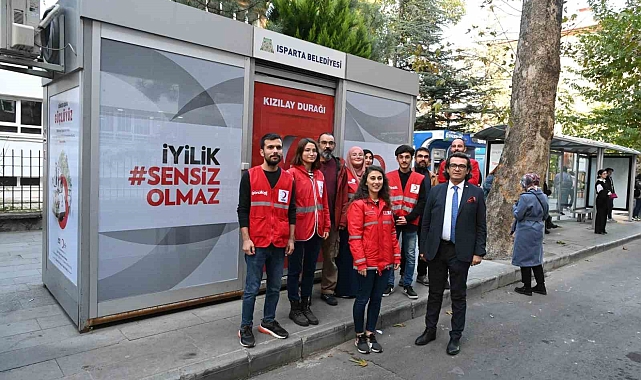 Isparta Belediyesi, farkındalık için Kızılay Durağı oluşturdu