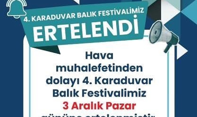 Karaduvar Balık Festivali ertelendi