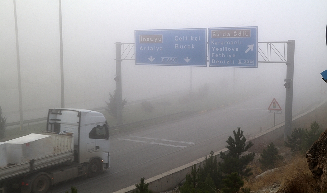 Burdur'da yoğun sis