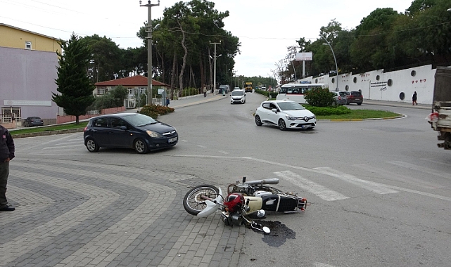 Motosiklet sürücüsü ölümden döndü