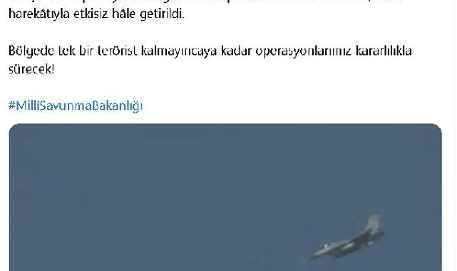 MSB: Pençe- Kilit bölgesinde 2 terörist etkisiz hale getirildi