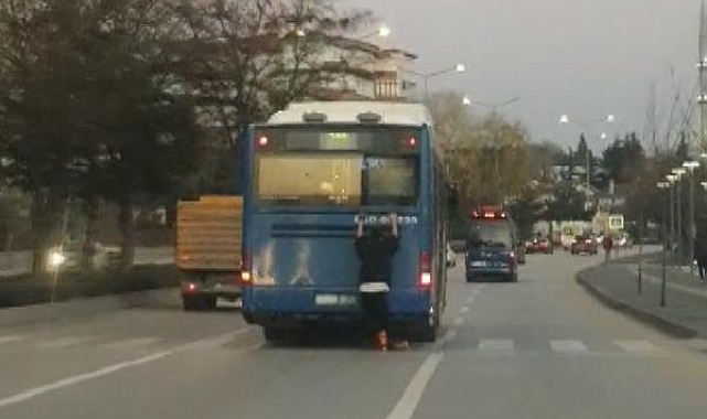 Patenli gencin tehlikeli yolculuğu kamerada