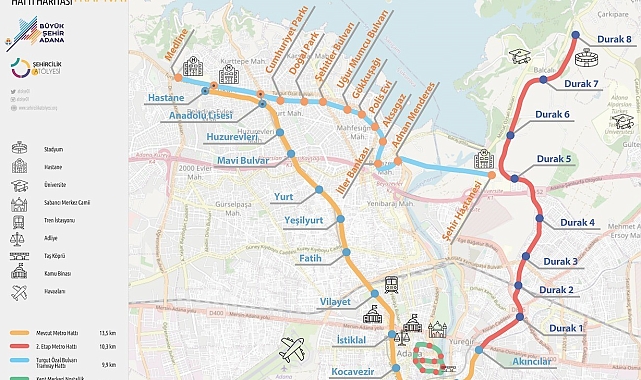 Adana 2. Etap Hafif Raylı Sistem Projesi 2024 Yatırım Programı'na alındı
