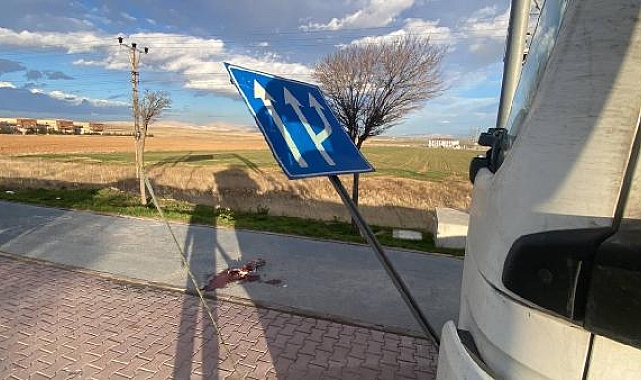 Arkadaşının hareket ettirdiği TIR'ın devirdiği yön levhasıyla yaralanan sürücü öldü