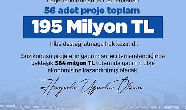 Bakan Yumaklı: Projelere 195 milyon TL hibe desteği sağlanacak