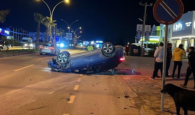 Bodrum'da otomobille çarpışan cip, takla attı: 3 yaralı