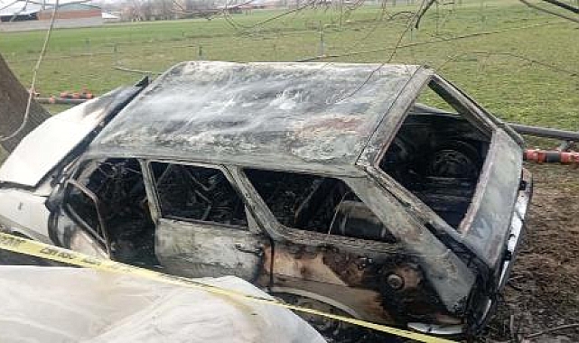 Denizli'de ağaca çarpan otomobil alev aldı; dede ile torunu öldü, 2 yaralı