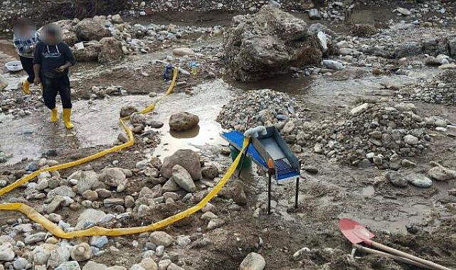 Dere yatağında altın arayan 6 şüpheli, suçüstü yakalandı
