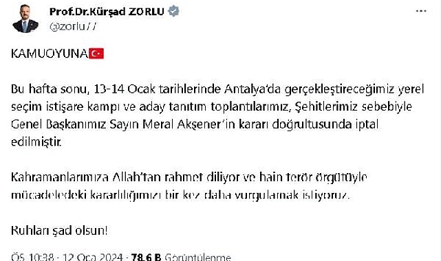 İYİ Parti'nin Antalya kampı iptal edildi ! İşte nedeni
