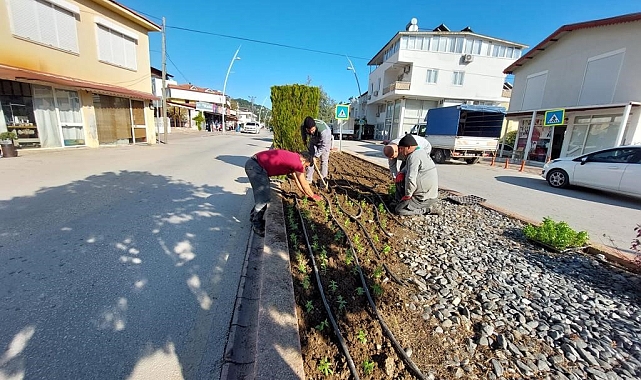 Kemer yeşil alan çalışmalarıyla yaz sezonuna hazırlanıyor