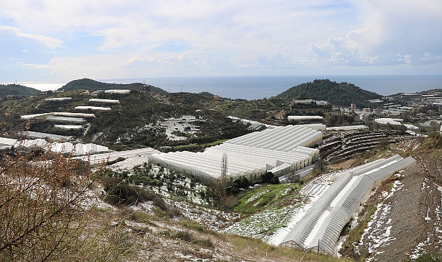 Antalya'da dolu yağışı seralara zarar verdi