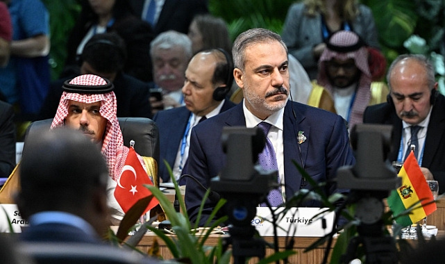 Bakan Fidan, 'G20 Dışişleri Bakanları Toplantısı'nda mevkidaşlarına hitap etti