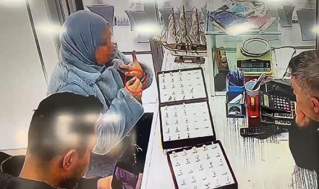 Kuyumcuda 7 bin TL'lik yüzük hırsızlığı kamerada