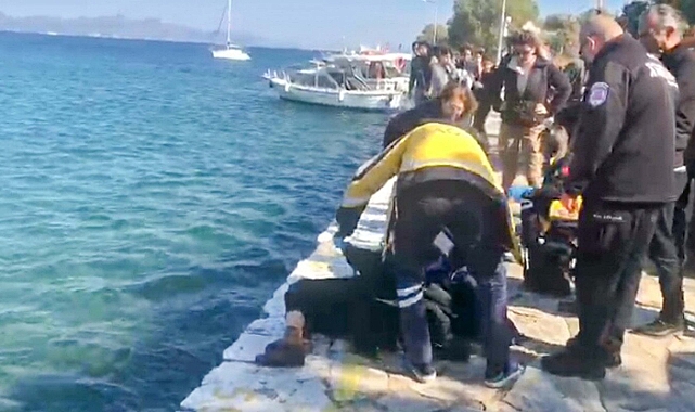 Muğla'da 'selfie' çeken iki kadın denize düştü