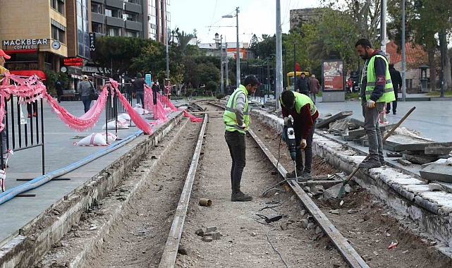 Nostalji Tramvay hattında hummalı çalışma