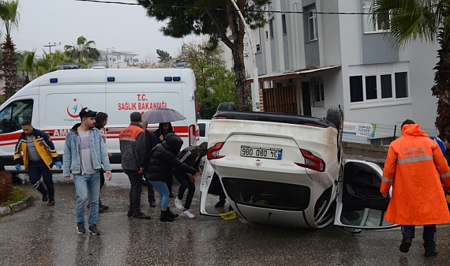 Otomobil takla attı, sürücü yaralandı